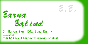 barna balind business card